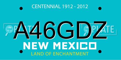 A46GDZ New Mexico License Plate