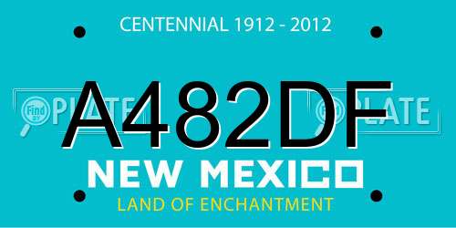 A482DF New Mexico License Plate
