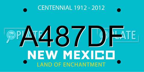 A487DF New Mexico License Plate