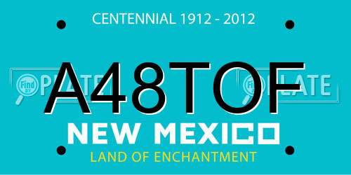 A48TOF New Mexico License Plate
