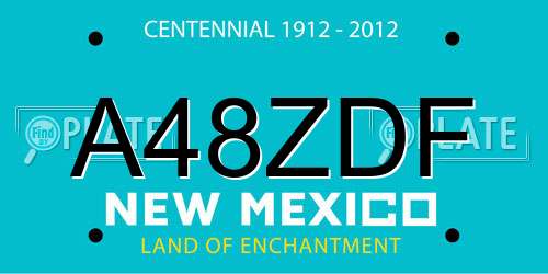 A48ZDF New Mexico License Plate