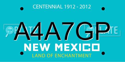 A4A7GP New Mexico License Plate