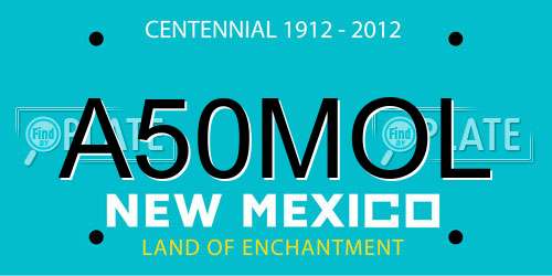 A50MOL New Mexico License Plate