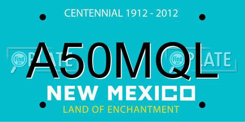 A50MQL New Mexico License Plate