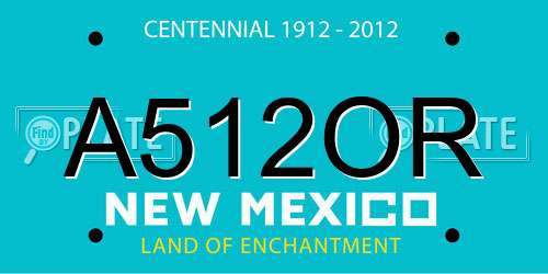 A512OR New Mexico License Plate