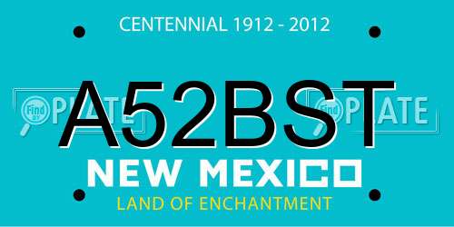 A52BST New Mexico License Plate