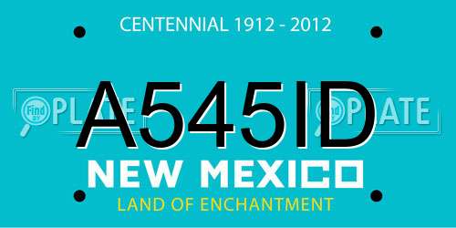 A545ID New Mexico License Plate
