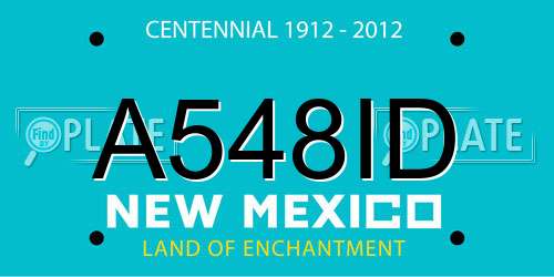 A548ID New Mexico License Plate