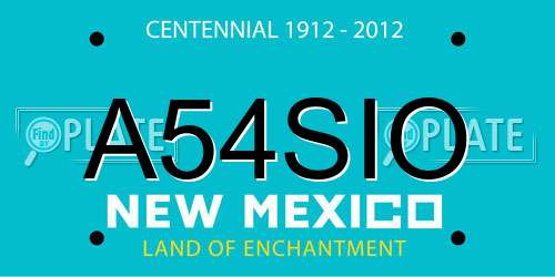A54SIO New Mexico License Plate