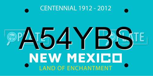 A54YBS New Mexico License Plate