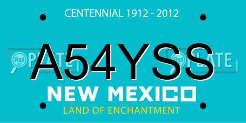 A54YSS New Mexico License Plate