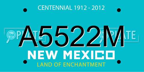 A5522M New Mexico License Plate