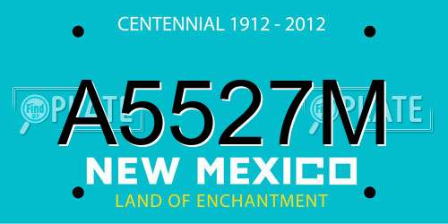 A5527M New Mexico License Plate