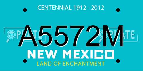 A5572M New Mexico License Plate