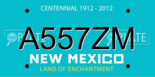 A557ZM New Mexico License Plate