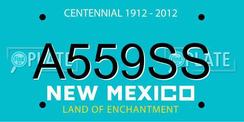 A559SS New Mexico License Plate
