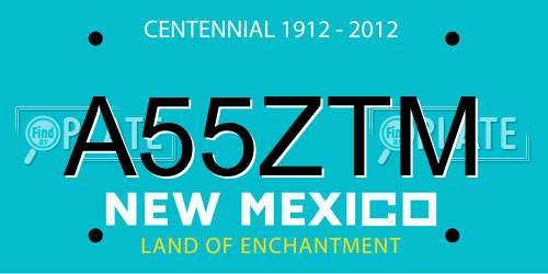 A55ZTM New Mexico License Plate