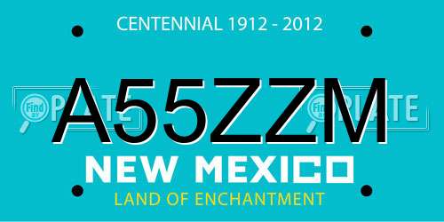 A55ZZM New Mexico License Plate