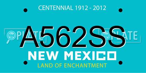 A562SS New Mexico License Plate