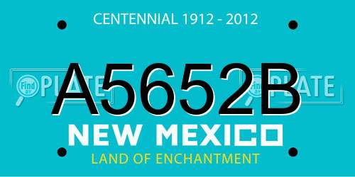 A5652B New Mexico License Plate