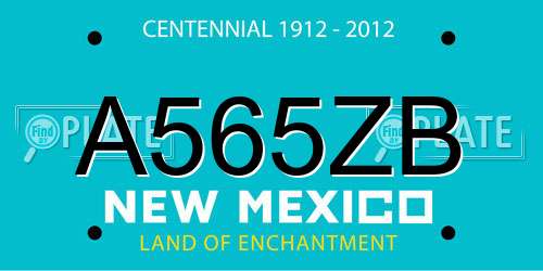 A565ZB New Mexico License Plate