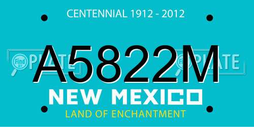 A5822M New Mexico License Plate