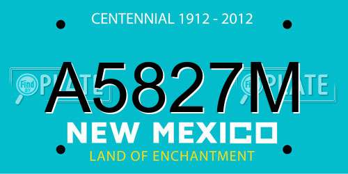 A5827M New Mexico License Plate