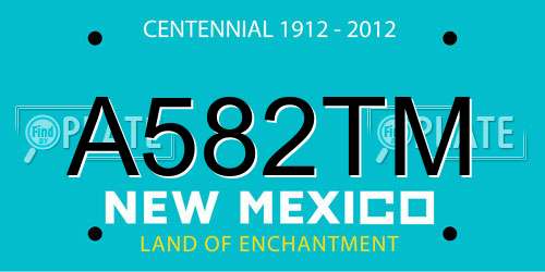 A582TM New Mexico License Plate