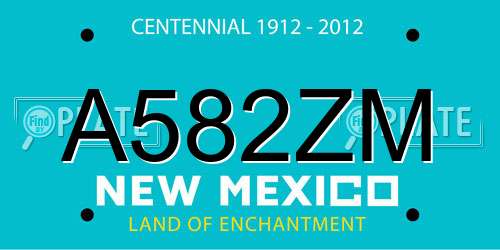 A582ZM New Mexico License Plate