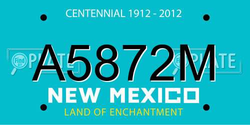 A5872M New Mexico License Plate