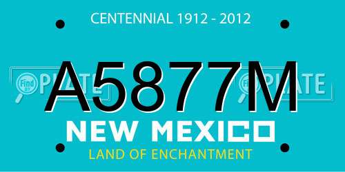 A5877M New Mexico License Plate