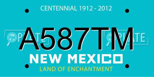 A587TM New Mexico License Plate