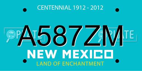 A587ZM New Mexico License Plate