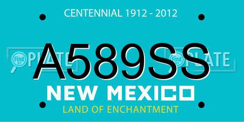 A589SS New Mexico License Plate