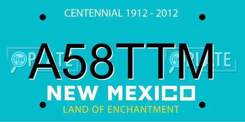 A58TTM New Mexico License Plate