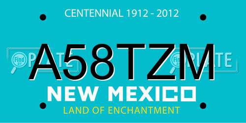 A58TZM New Mexico License Plate