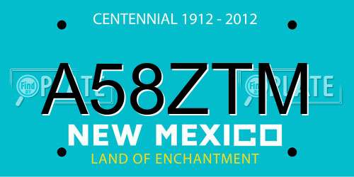 A58ZTM New Mexico License Plate