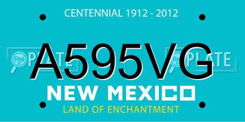 A595VG New Mexico License Plate