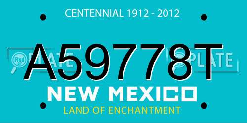 A59778T New Mexico License Plate