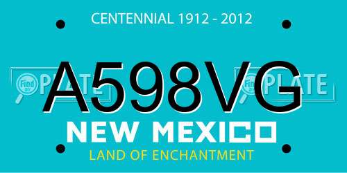 A598VG New Mexico License Plate