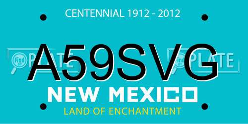 A59SVG New Mexico License Plate