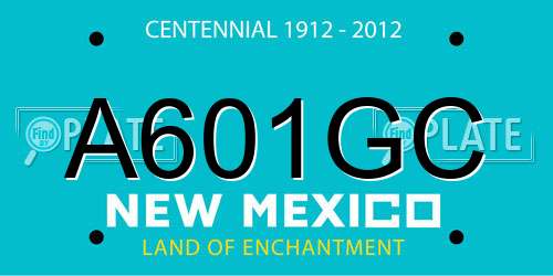 A601GC New Mexico License Plate
