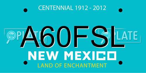 A60FSL New Mexico License Plate