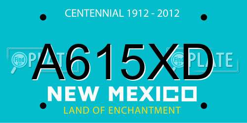 A615XD New Mexico License Plate