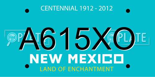 A615XO New Mexico License Plate