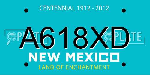 A618XD New Mexico License Plate