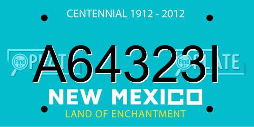 A64323I New Mexico License Plate