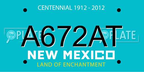 A672AT New Mexico License Plate