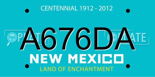 A676DA New Mexico License Plate