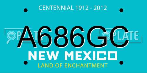 A686GC New Mexico License Plate
